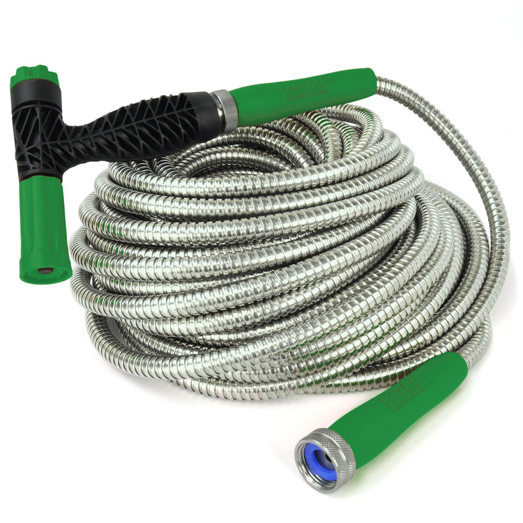 Metal Garden Hose® Lite with 2-in-1 Nozzle - Green - 125 ft
