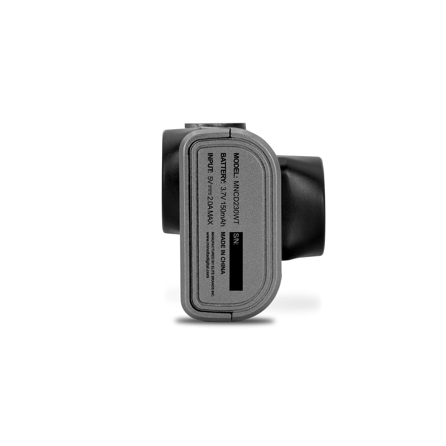 Black and gray electronic device on a white background
