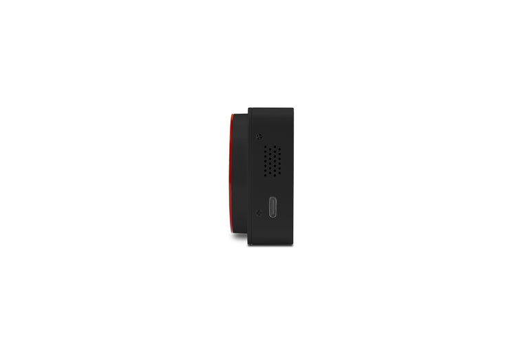 Black electronic device on a white background