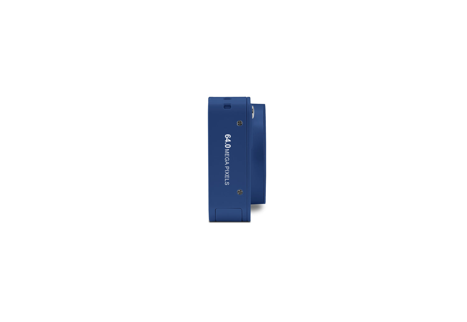 Two blue electronic devices on a white background