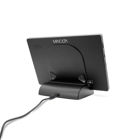 Minolta 10.1 Inch Battery Powered Touchscreen Smart Digital Frame with Frameo App and Charging Dock