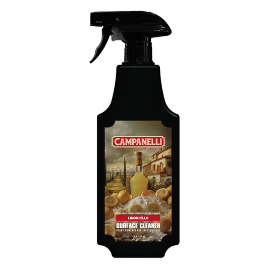 Campanelli surface cleaner bottle with label on a white background