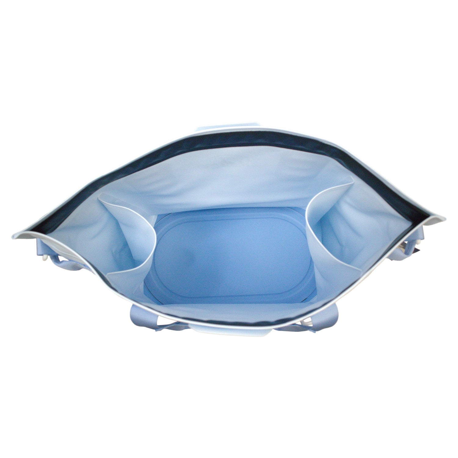 Blue and black pet bowl on a white background