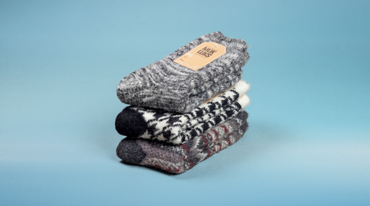 MUK LUKS - Fuzzy Yarn Boot Socks - Black (Marl, Houndstooth, or Fairisle)