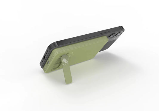 Green case with floral designs and 'GALLEVANT' branding on a white background