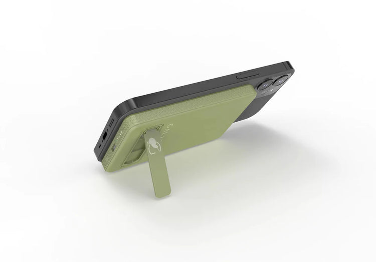 Phone case with stand feature on a white background