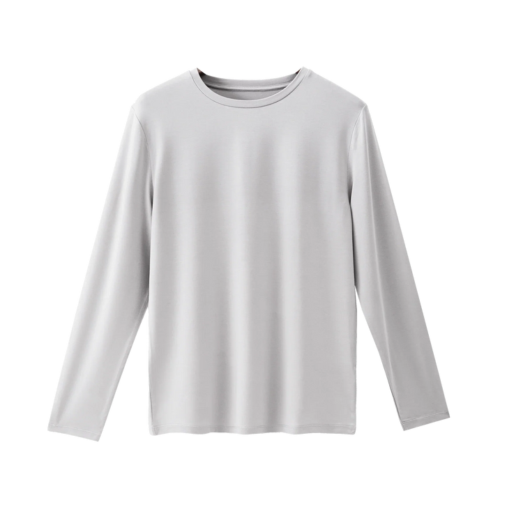 Gray long-sleeve shirt on a white background