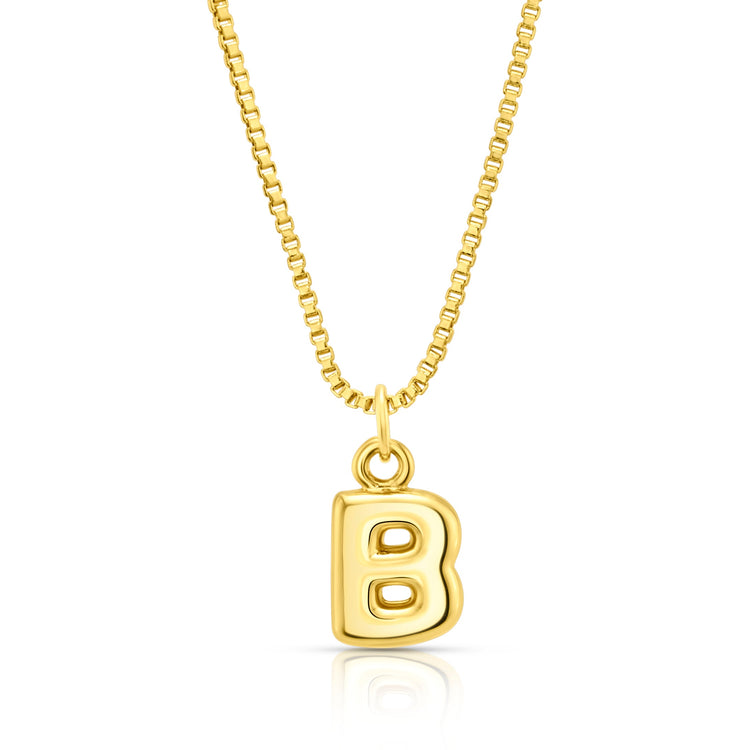 Baby Bubble Initial Necklace, Gold