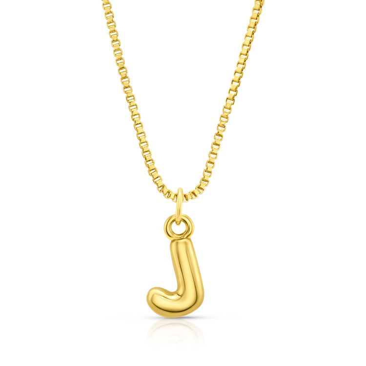 Baby Bubble Initial Necklace, Gold