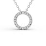 2 Carat Circle Pendant set with Lab Diamonds In Sterling Silver