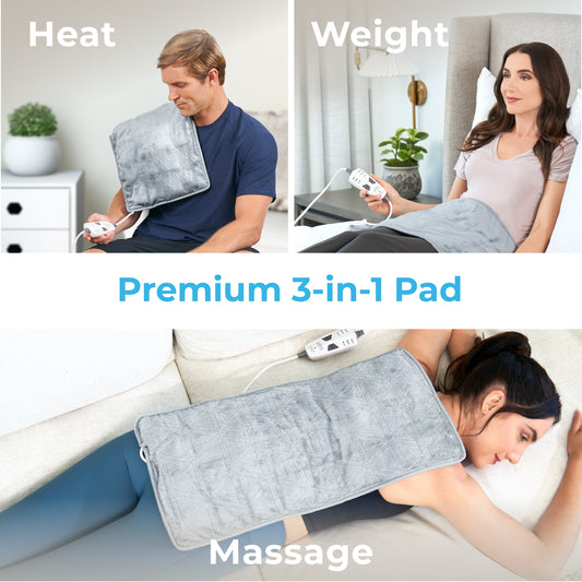 WeightedWarmth™ 3-in-1 Heating Pad - Gray