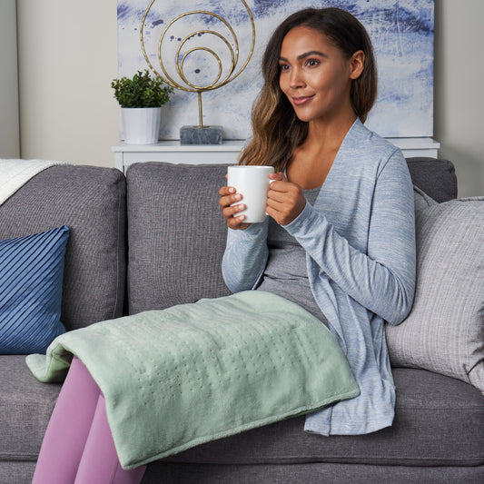 WeightedWarmth™ Extra-Wide Weighted Heating Pad - Mint