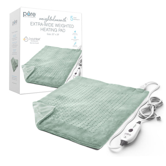 WeightedWarmth™ Extra-Wide Weighted Heating Pad - Mint