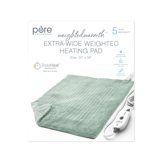 WeightedWarmth™ Extra-Wide Weighted Heating Pad - Mint