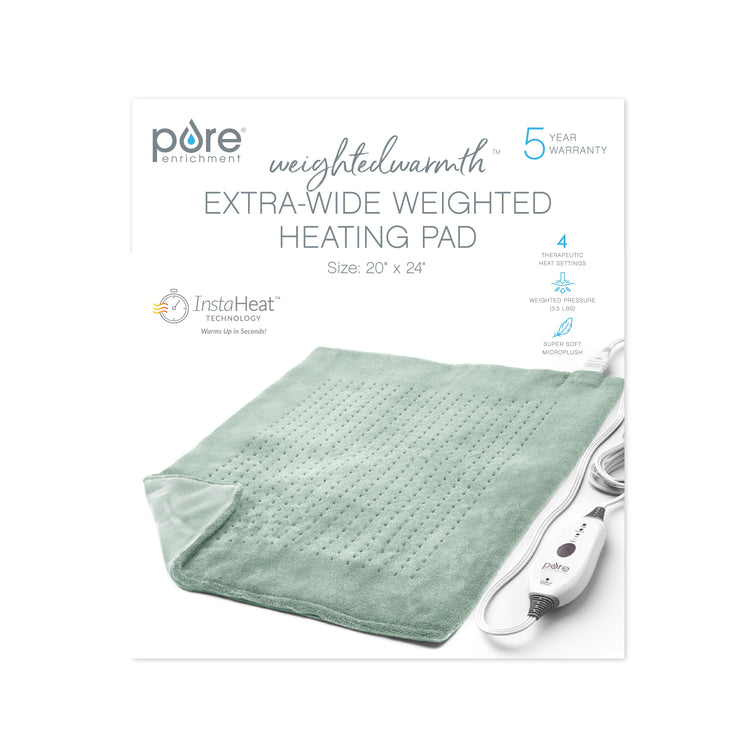 WeightedWarmth™ Extra-Wide Weighted Heating Pad - Mint