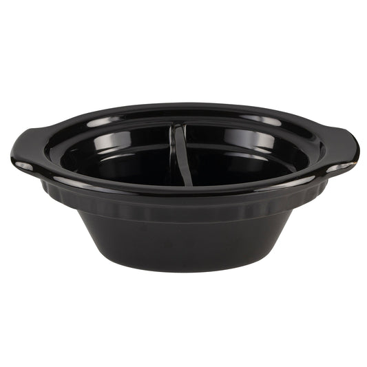 Stainless steel slow cooker with glass lid on a white background, branded 'Eternal Kitchen Ideas'.