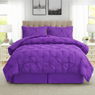 4-piece Pintuck Comforter Set - Plum