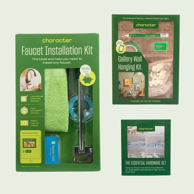 Project Kits Bundle: Gallery Wall Hanging Kit + Faucet Installation Kit + Essential Hardware Set