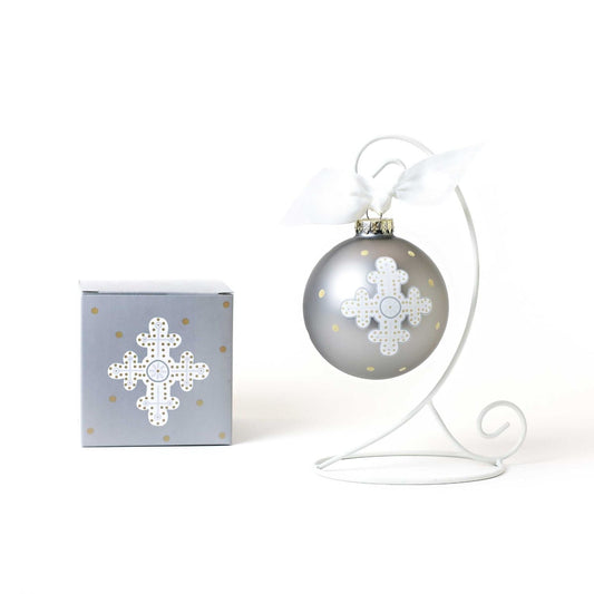 Neutral Cross 100mm Glass Ornament