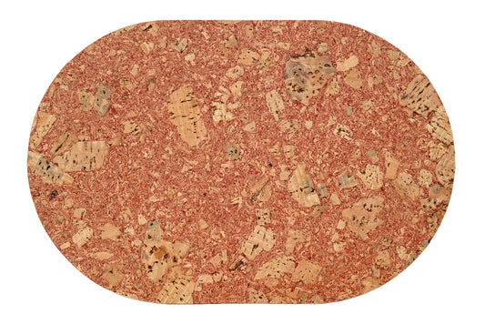 Cork placemat with a natural, earthy pattern on a white background