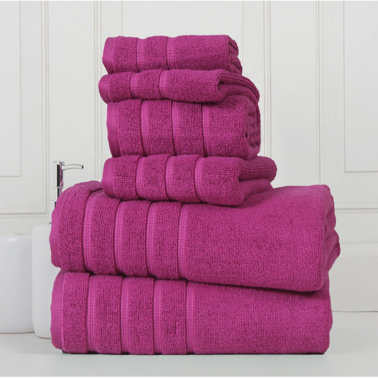 Bibb Home 6-Piece Zero Twist Egyptian Cotton Towel Set