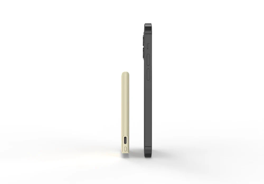 Two smartphone models, one gold and one black, side by side on a white background.