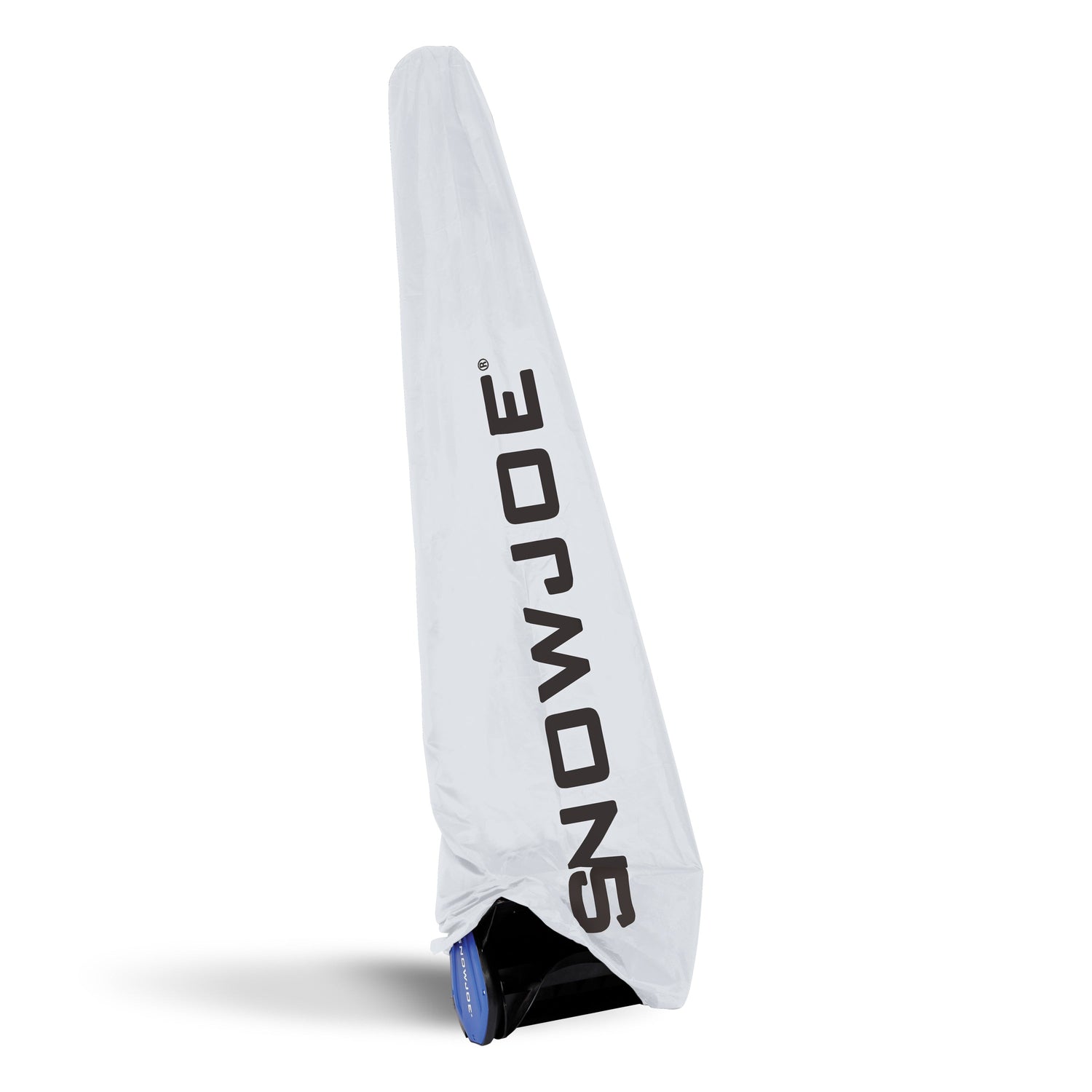 A white snowboard bag with the brand name 'SNOWJOE' printed vertically in black, standing upright on a white background with a soft shadow.