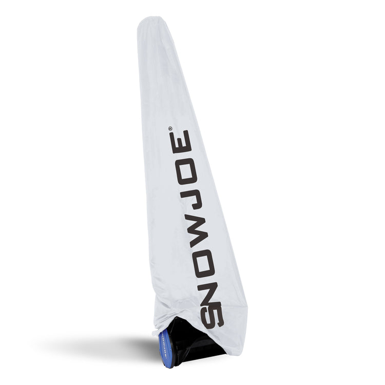 A white snowboard bag with the brand name 'SNOWJOE' printed vertically in black, standing upright on a white background with a soft shadow.