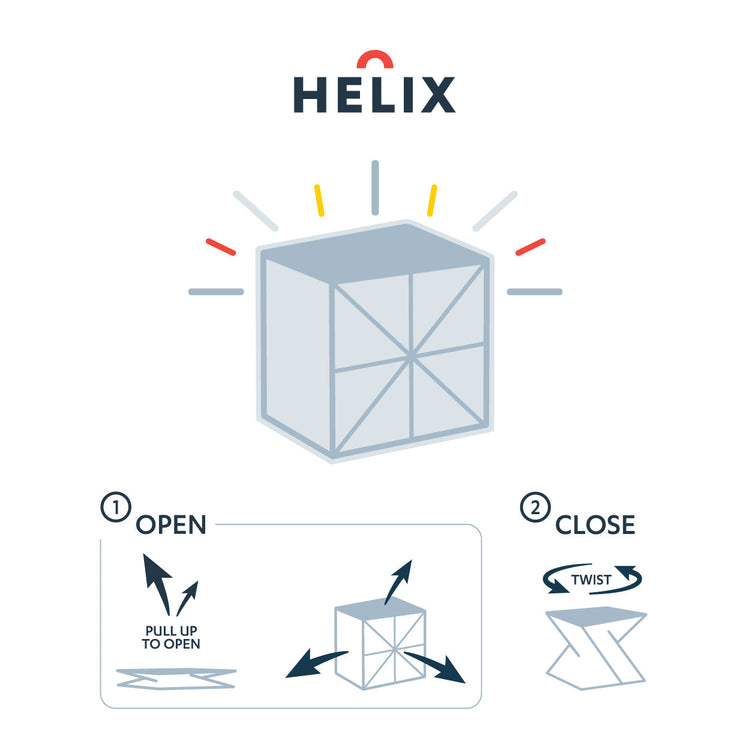 Helix twisting instructions to open lantern