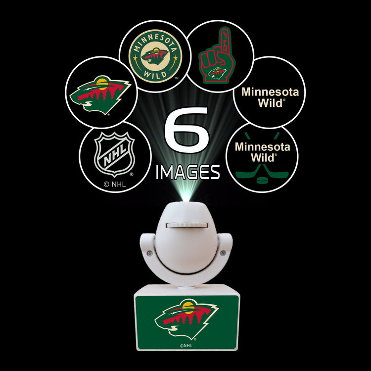 Minnesota Wild-themed light projector with logo and branding on a black background