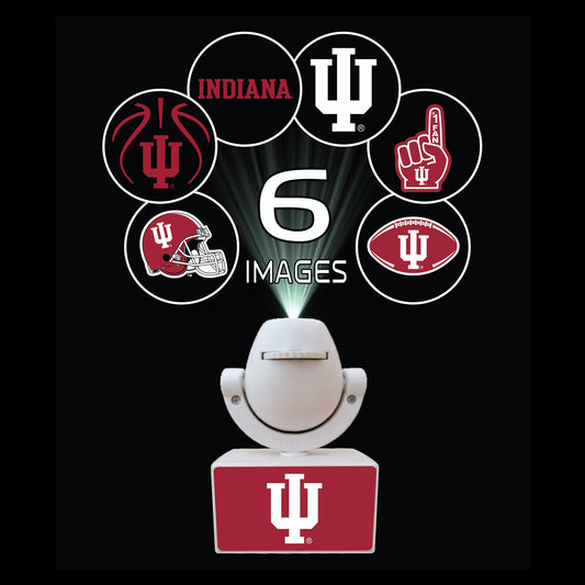 Set of sports team logos on small platforms with a camera on top, featuring Ohio State, Michigan, Florida, Texas, and Georgia.