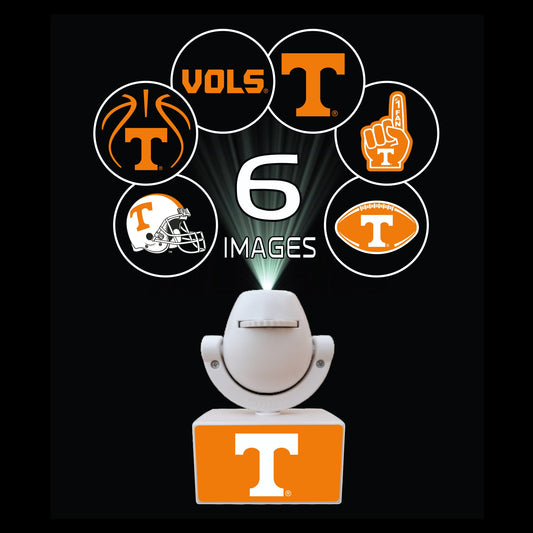 Set of sports team logos on small platforms with a camera on top, featuring Ohio State, Michigan, Florida, Texas, and Georgia.
