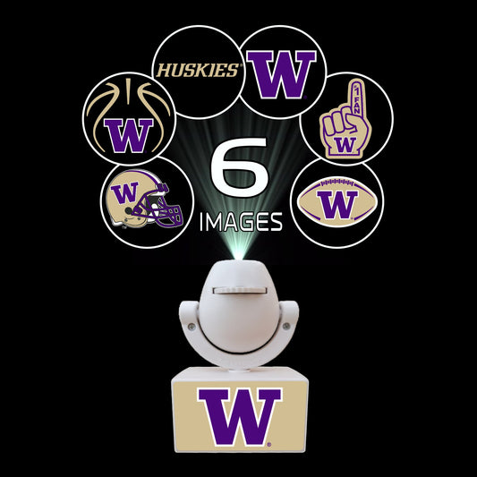 Set of sports team logos on small platforms with a camera on top, featuring Ohio State, Michigan, Florida, Texas, and Georgia.