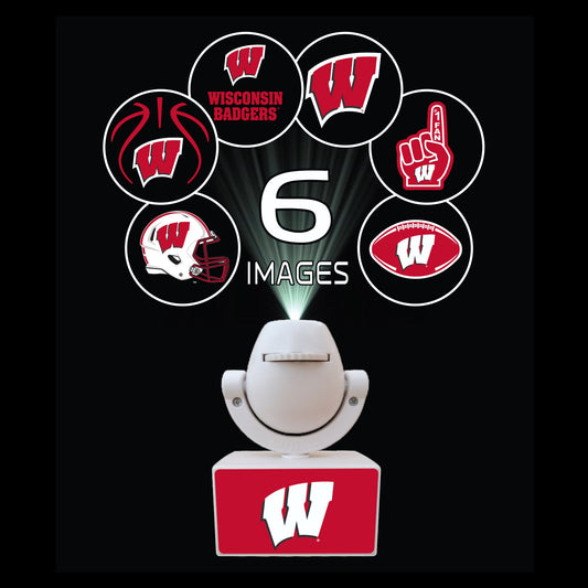 Set of sports team logos on small platforms with a camera on top, featuring Ohio State, Michigan, Florida, Texas, and Georgia.