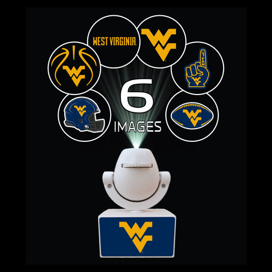 Set of sports team logos on small platforms with a camera on top, featuring Ohio State, Michigan, Florida, Texas, and Georgia.