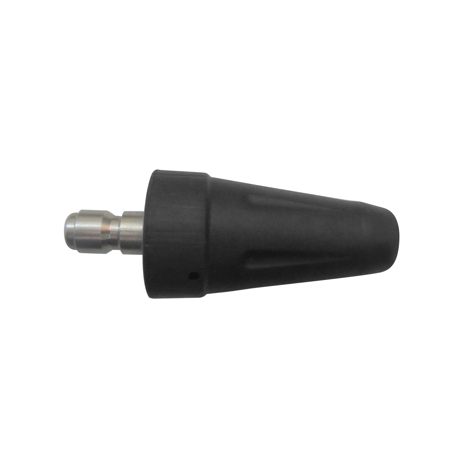 Black spray nozzle on a white background