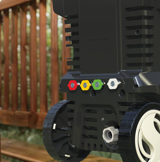 Surge electric pressure washer with nozzle and hose on a white background