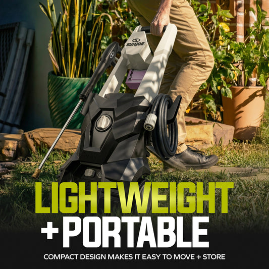 Surge electric pressure washer with nozzle and hose on a white background