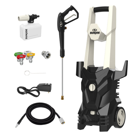 Surge electric pressure washer with nozzle and hose on a white background