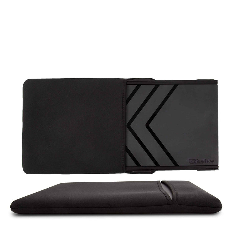 Black gaming chair with armrests on a white background