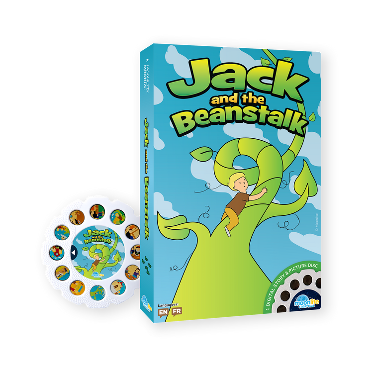 Children's book titled 'Jack and the Beanstalk' with a colorful cover and character illustration.