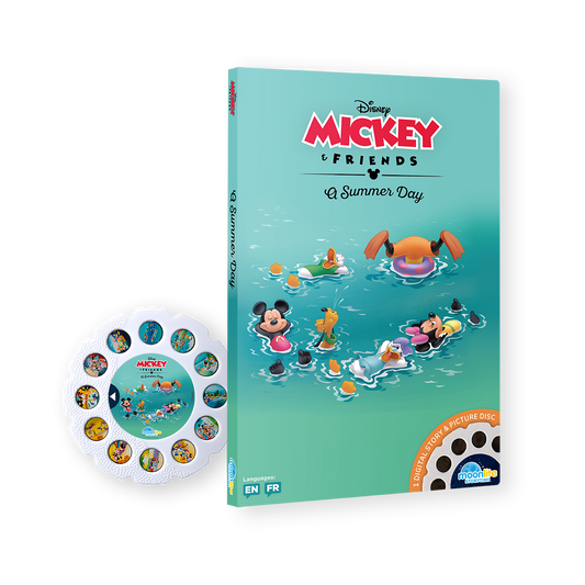 Collection of Disney-themed children's books and a blue toy on a white background