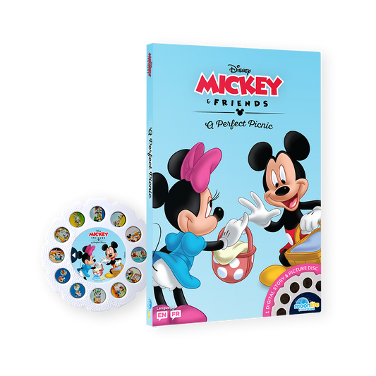 Collection of Disney-themed children's books and a blue toy on a white background