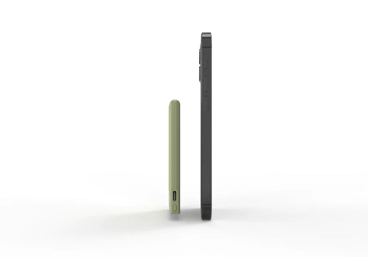 Two smartphone cases, one green and one black, on a white background