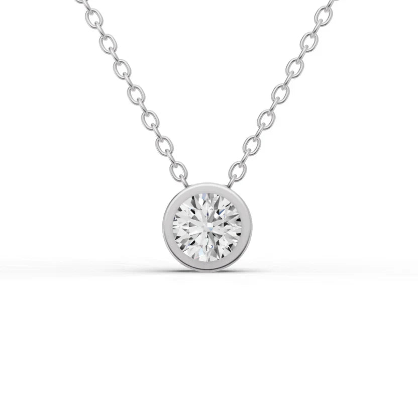 Diamond necklace on a white background
