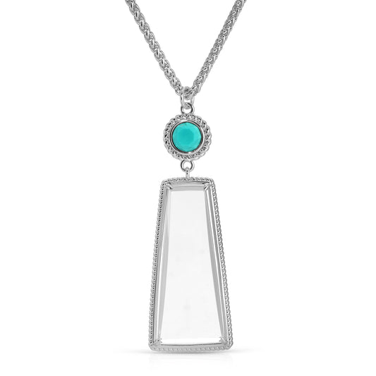 Ophelia Silver Turquoise-Magnifier Pendant Necklace
