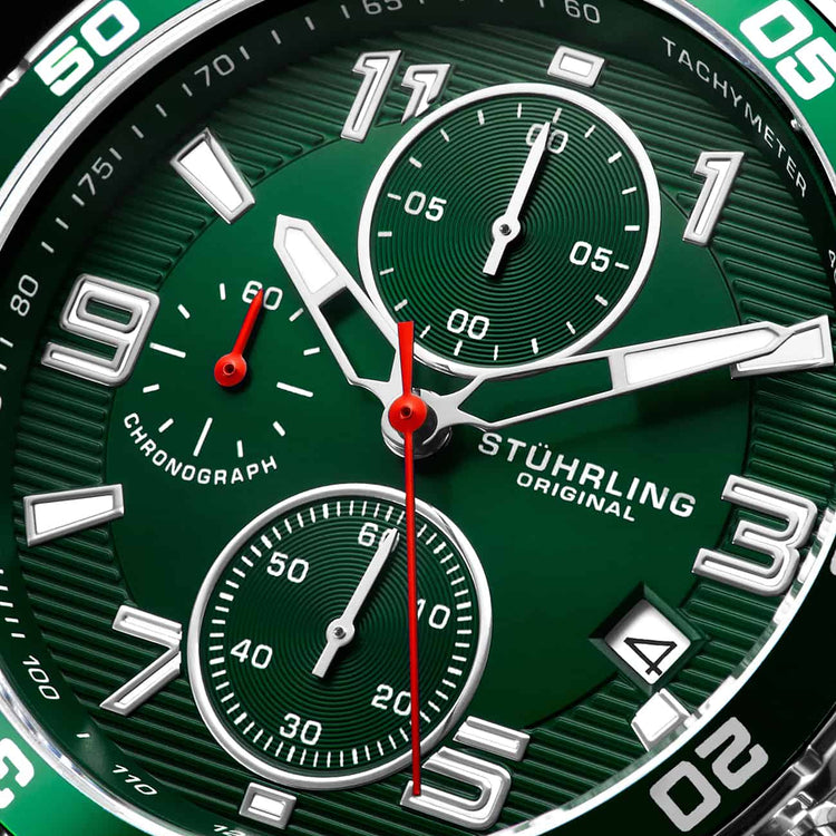 Green Dial / Silver Case / Silver Band