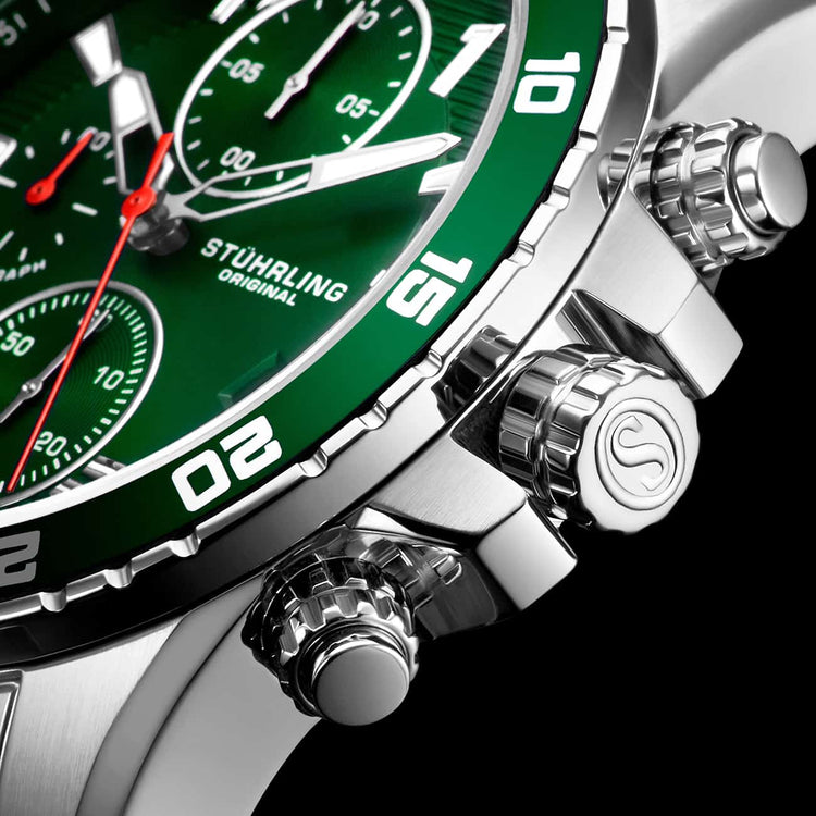 Green Dial / Silver Case / Silver Band