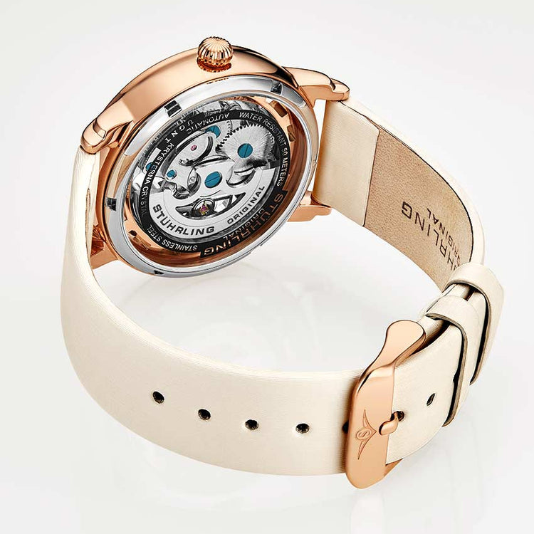 Silver Dial / Rose Case / White Band