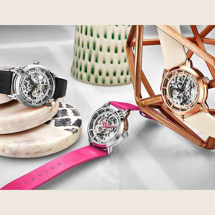 Silver Dial / Rose Case / White Band